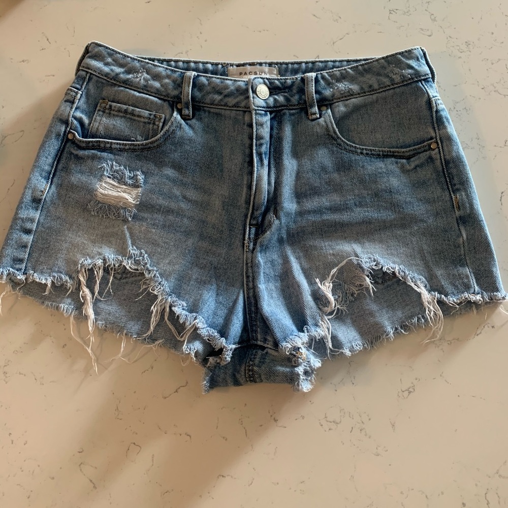 High Rise Denim Shorts